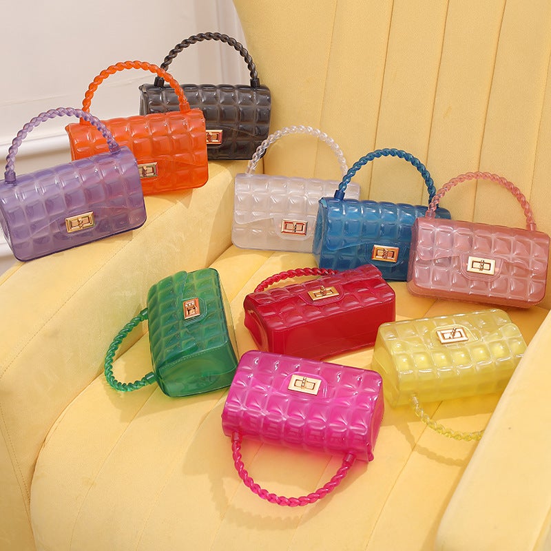 Women'S Bag 2023 New Fashion Casual Check Embossed Chain Pvc Jelly Bag Messenger Bag - Image 2