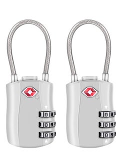 TSA Luggage Locks, TSA Approved Luggage Lock 3-Digit Re-settable Combination Lock, Code Lock for Travel Suitcase Luggage Bag Lockers (2PCS Silver) [ Zinc Alloy Version]