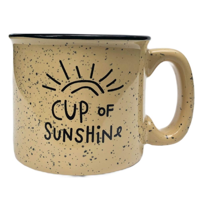 Cup Of Sunshine Cute Ceramic Campfire Coffee Mug Campfire Gift Mug For Happy Camper Outdoor Backpacking Mountain Camper Mugs Lovers Cool Gifts for Friends Moms Christmas And Holiday Gift Cup