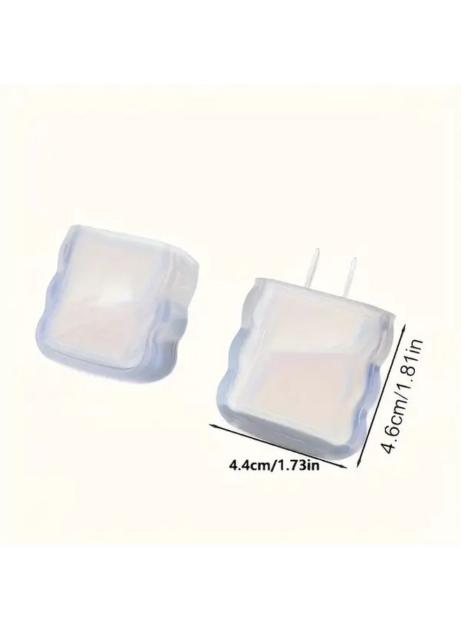 Reusable Apple 20W Charger Case 1pc Durable Transparent Wavy Design Cover - Image 2
