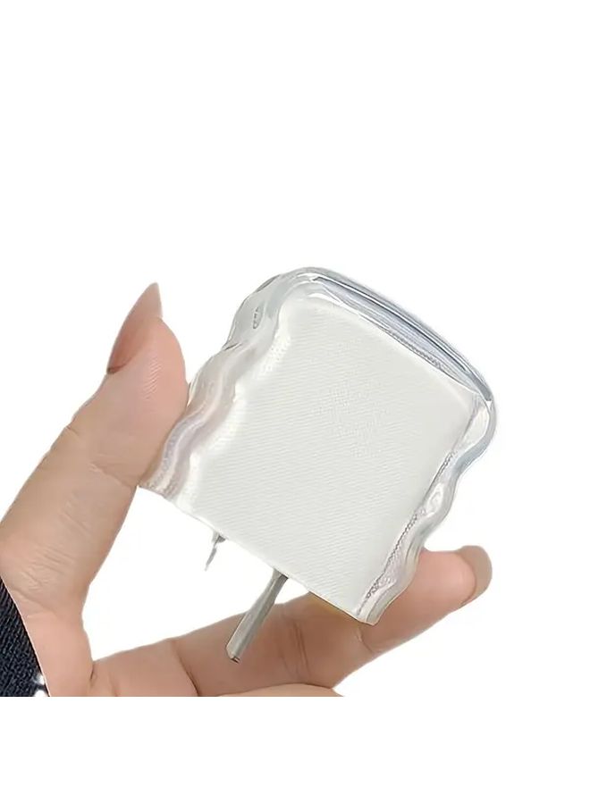 Reusable Apple 20W Charger Case 1pc Durable Transparent Wavy Design Cover - Image 4