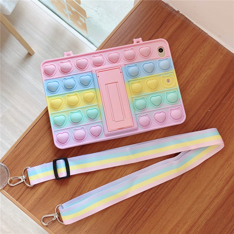 Suitable for Samsung Tab A8 10.5 Rainbow love bear head beanie protective cover X200 soft silicone shell Mini 6 - Image 4