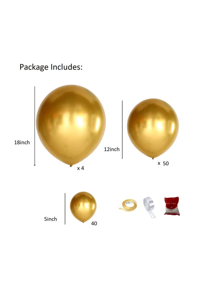 Boxwoods Gold Metallic Chrome Balloons Garland Arch Kit 94 pcs  - Image 2