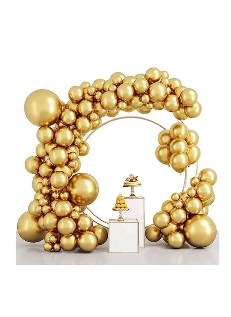 Boxwoods Gold Metallic Chrome Balloons Garland Arch Kit 94 pcs  - Image 1