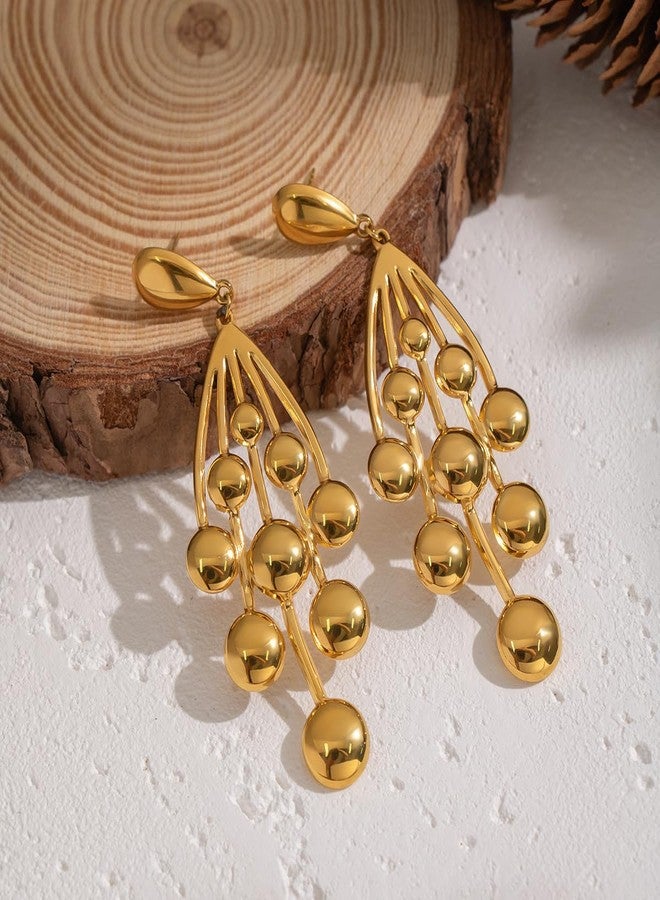 MEENAZ Premium Earrings Set for Women and Girls | Anti Tarnish Gold Plated Designer Long Hanging Dangle Earrings | Lightweight Jewellery Set Stylish Accessory Design Wedding Anniversary Gift -239 - Image 4