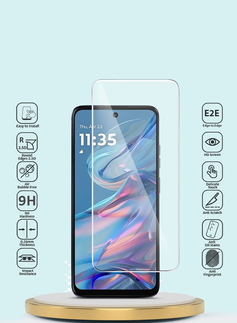 GMAX Motorola Moto G45 5G 2024 Premium Series Curved Edges 9H 2.5D Tempered Glass Screen Protector - Clear - Image 2