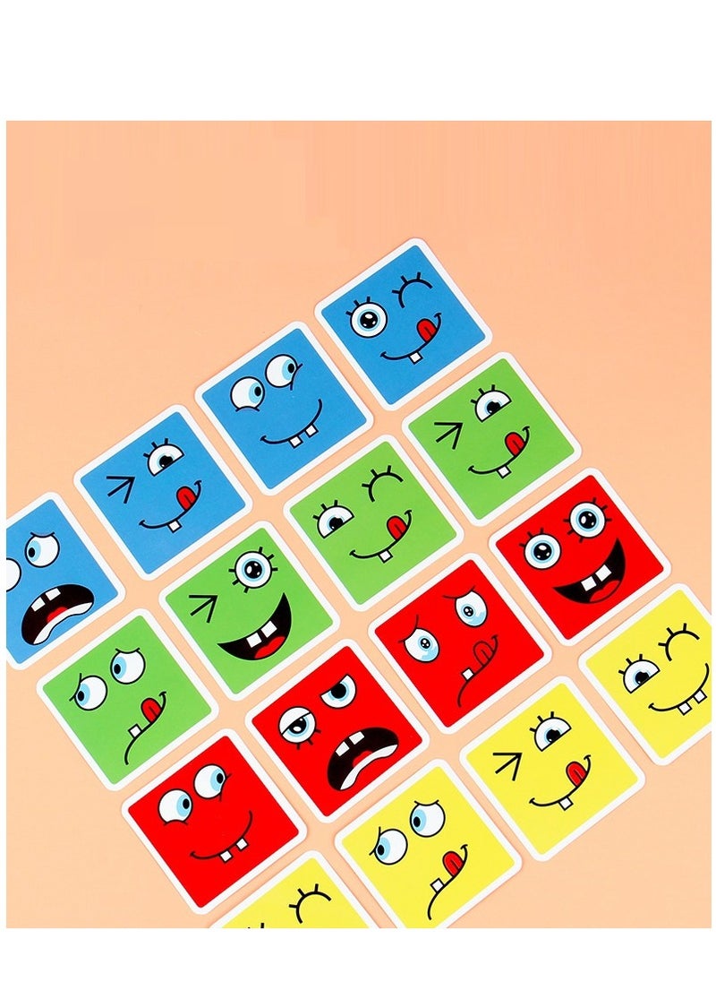 Soofam - Face Changing Expressions Wooden Block Puzzles,Multi-Player Blocks Designed For Improve Children's Thinking Skills, Collaboration and Colour Perception,STEM Parent-Child Board Games for Children - Image 1