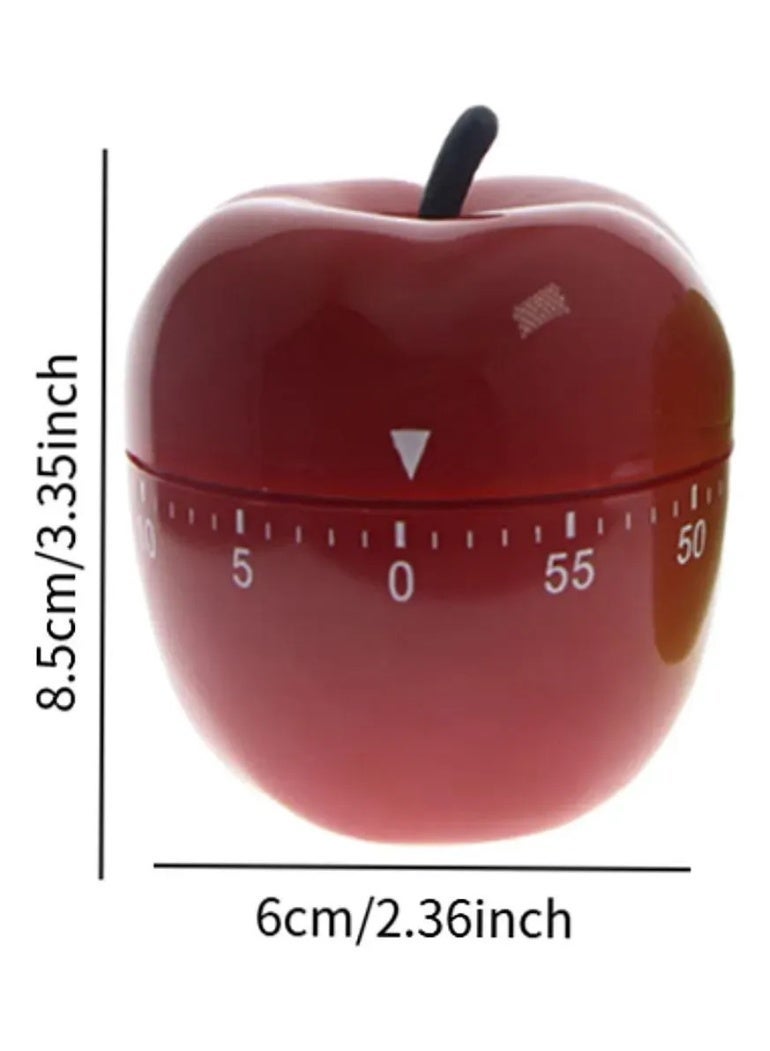 Apple Shape Timer 60-Minute Max, Mechanical, for Cooking & Study - Image 2