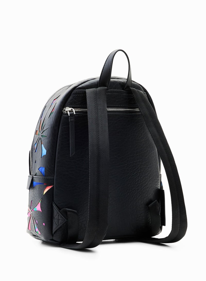 DESIGUAL Small Backpack With Die-Cut Flowers - Image 4