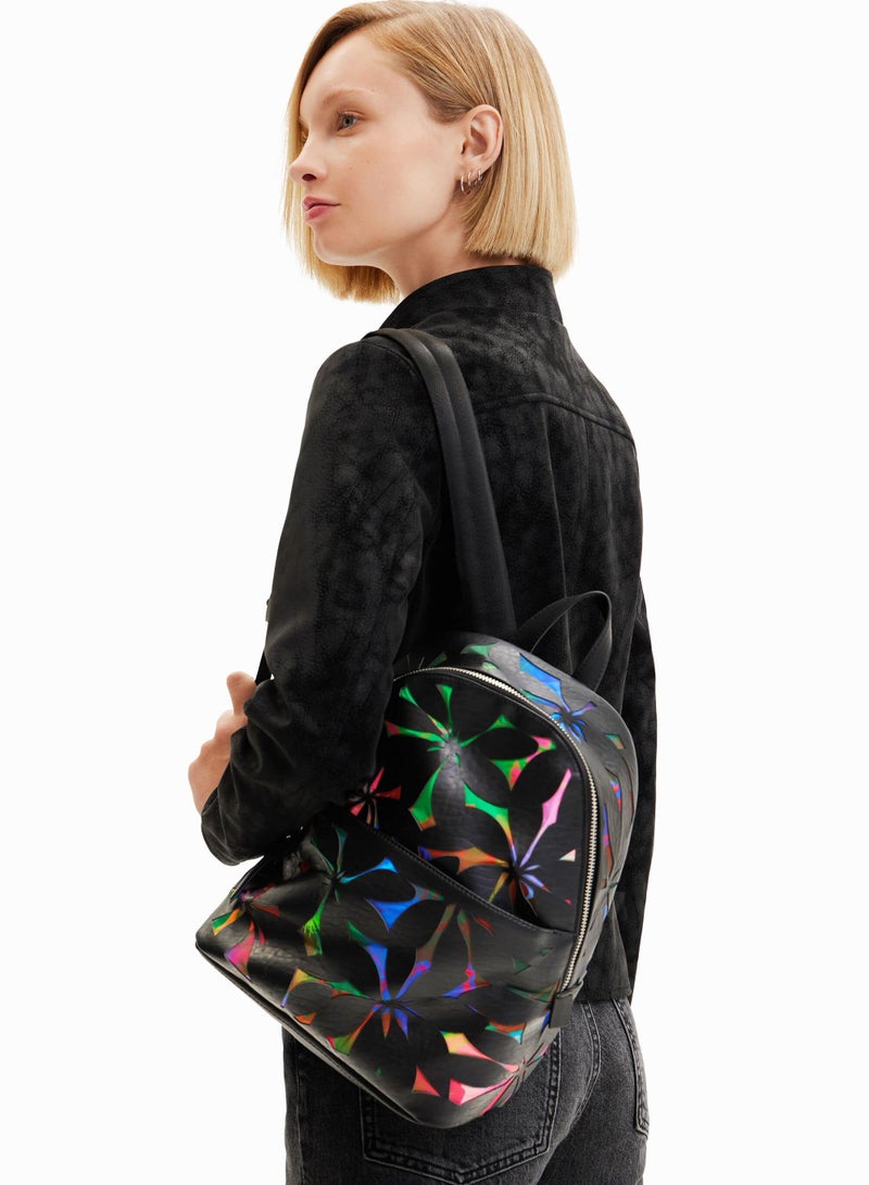 DESIGUAL Small Backpack With Die-Cut Flowers - Image 2