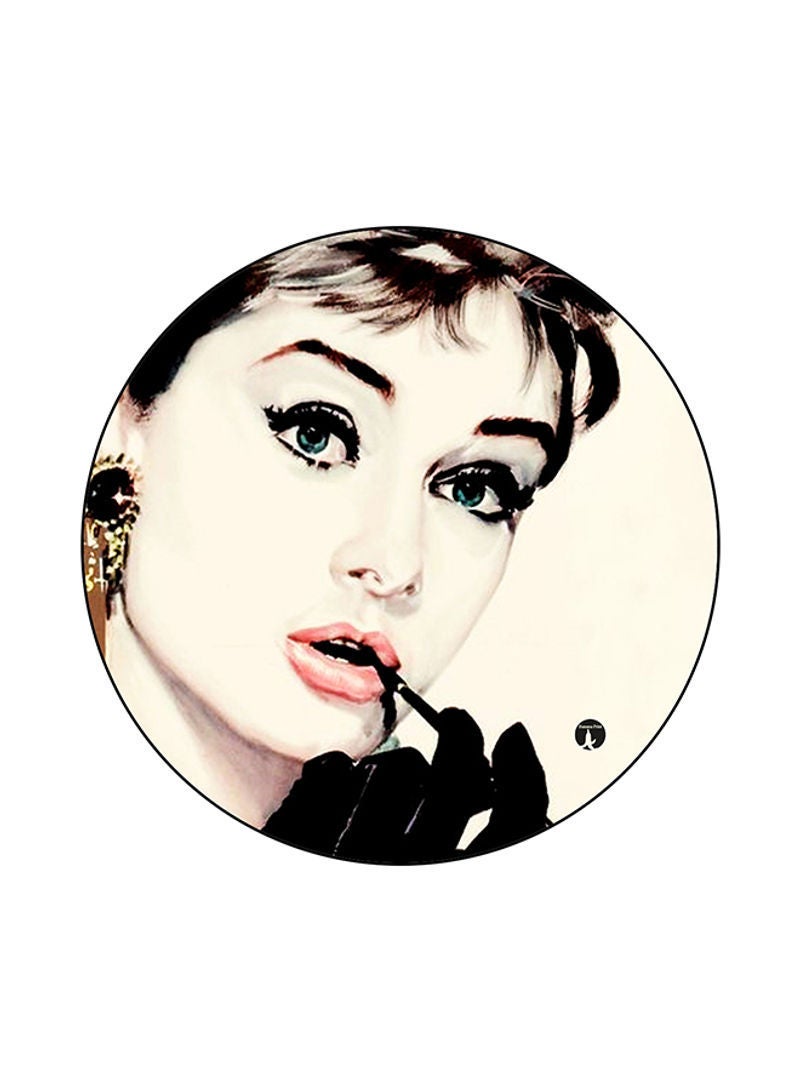 RKN Audrey Hepburn Printed Mouse Pad Beige/Black