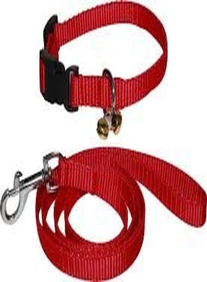 Passion Small Dog Puppy Harness Adjustable, Belt and Collar Combo Set (Waterproof, Nylon) (Red, Small) - Image 1