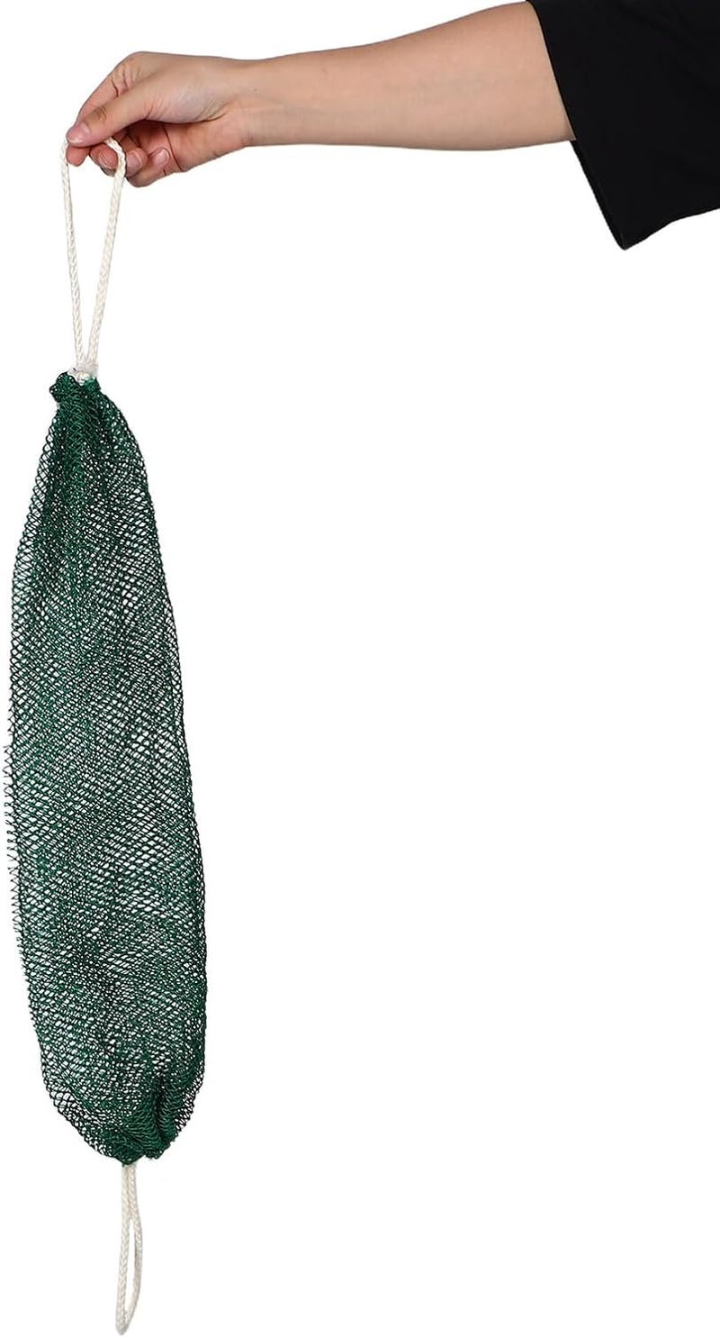 Uonlytech 2pcs Exfoliating Net Body Scrub Sponge Set 35x60cm Back Bath Scrubber for Shower Dead Skin Removal with Drawstring, Military Green - Image 4