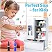 PLAY Refrigerator Toy Fridge with Ice Dispenser Kids Pretend Play Kitchen Accessories with Toy Food Drink Bottles Milk Cans Play Kitchen Appliances Set for Girls Age 3 White - Image 4