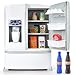 PLAY Refrigerator Toy Fridge with Ice Dispenser Kids Pretend Play Kitchen Accessories with Toy Food Drink Bottles Milk Cans Play Kitchen Appliances Set for Girls Age 3 White - Image 2