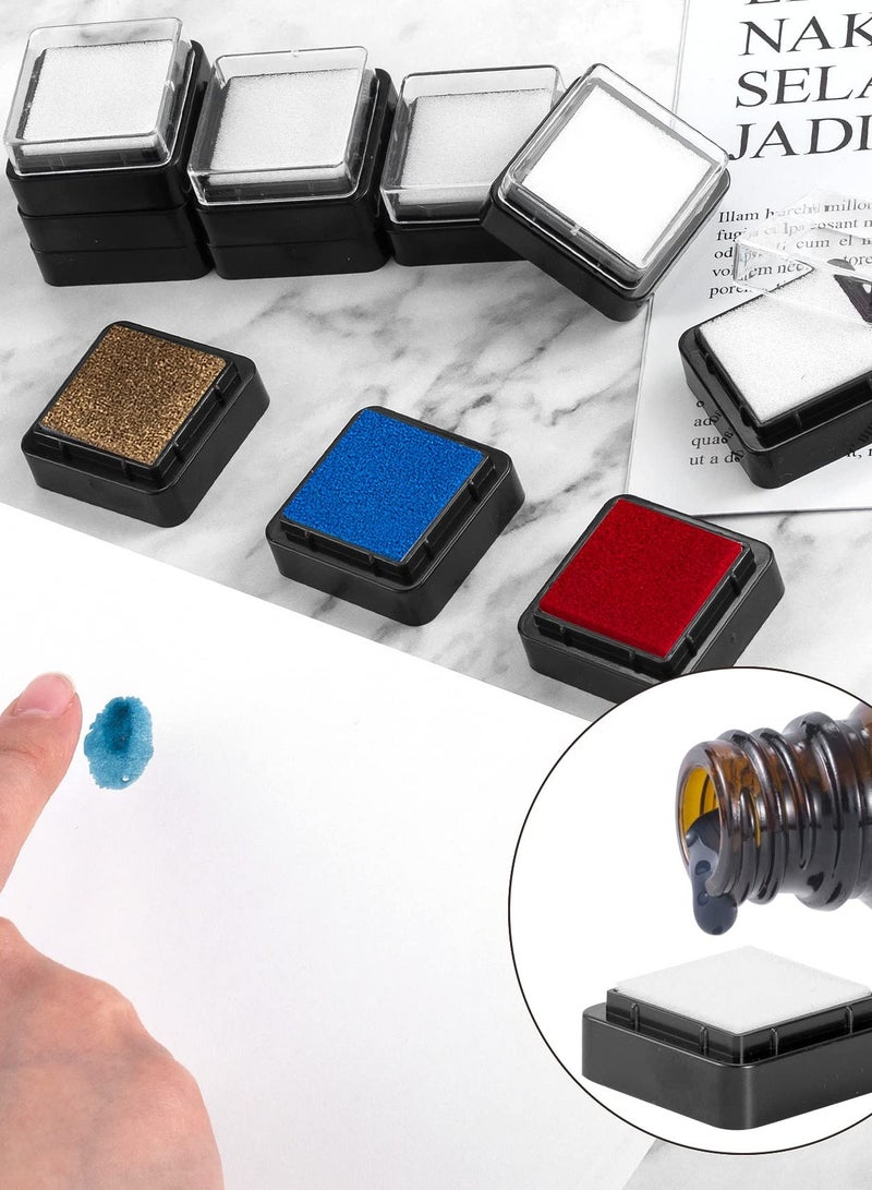 KASTWAVE 20PCS 3x3cm Empty Blank Ink Pad No Ink Fingerprint Uninked Ink Stamp Pad Mini for Ink Refill DIY Painting Craft Scrapbooking Project - Image 4