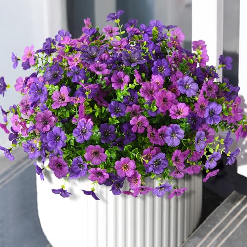 ZFProcess Artificial Flowers Faux Plants Outdoor Fake Flowers Spring Decor12 Bundles Realistic Plastic Plant Colorful Daisy UV Resistant for Porch Patio Home Yard Garden Window Box Pot Planters - Image 1