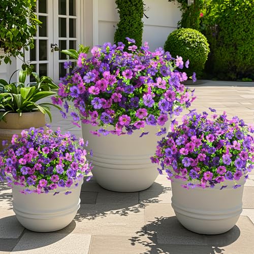 ZFProcess Artificial Flowers Faux Plants Outdoor Fake Flowers Spring Decor12 Bundles Realistic Plastic Plant Colorful Daisy UV Resistant for Porch Patio Home Yard Garden Window Box Pot Planters - Image 3