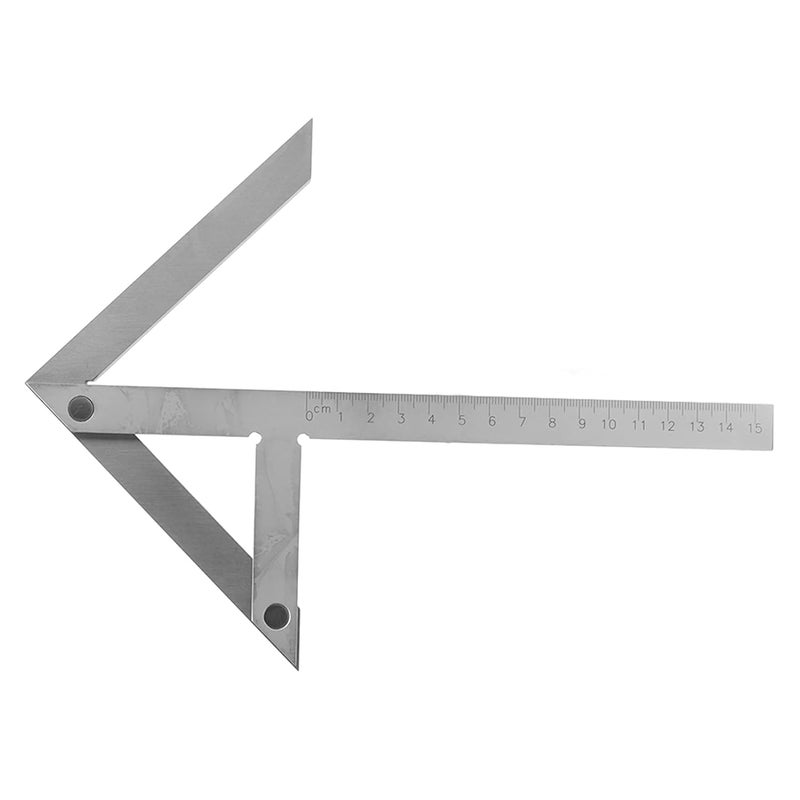 مربع الزاوية المركزية من الفولاذ المقاوم للصدأ 150 × 130 مم أداة قياس دقيقة لأعمال النجارة والمعادن - Image 5
