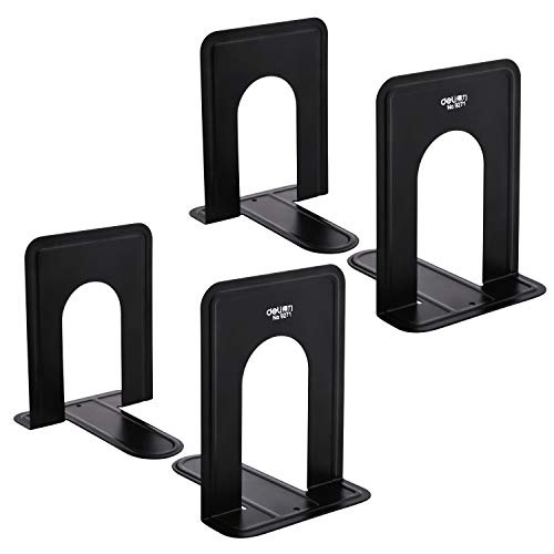 MaxGear Universal Economy Bookends Nonskid Heavy Duty Metal Book Ends Supports for Books, Movies, DVDs, Magazines, - Image 1