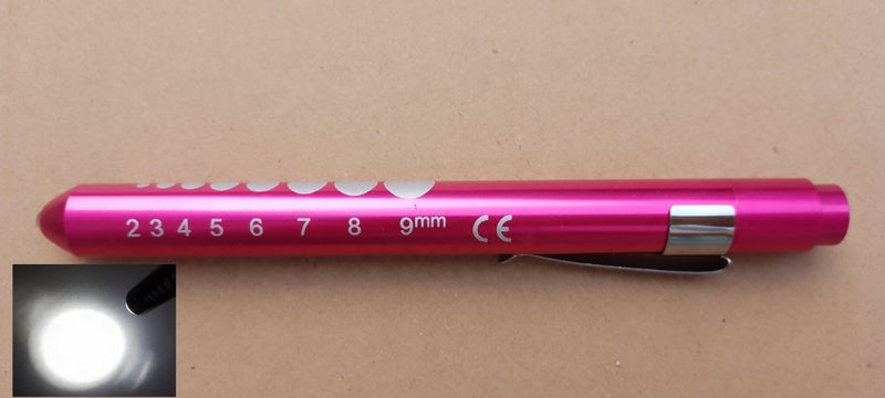 LED Diagnostic Penlight Pupil Oral Exam Clip Torch White-yellow light