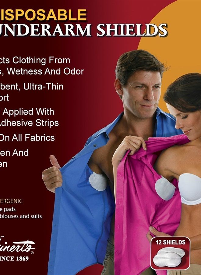 Kleinert's Disposable Peel & Stick Absorbent Underarm Pads. 12 Pads (6 Pair) Style # MW-4900. Measures 5" W x 5 3/4" L. Discreet, Comfortable, Sweat Free, Odor Blocker, Peel and Stick Dress Shields - Image 1