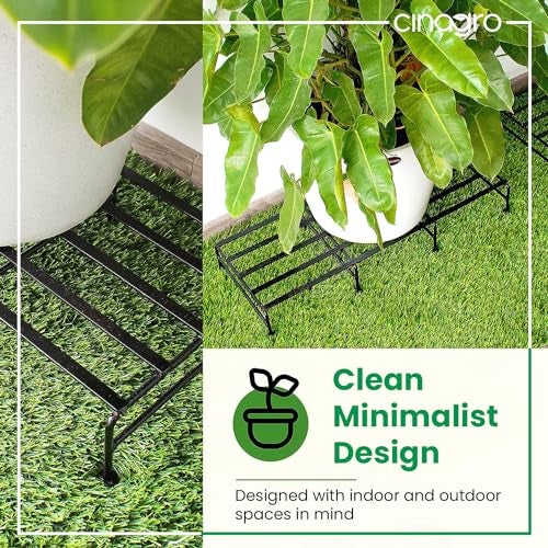 CINAGRO Anti Rust Rectangular Metal Plant Stand (Pack of 2) - 24 inches, for Plant Stands for Outdoor Balcony, Indoor Living Room, Gamla Stand for Balcony, Planters for Home Decor, Withstands up to 200kg - Image 4