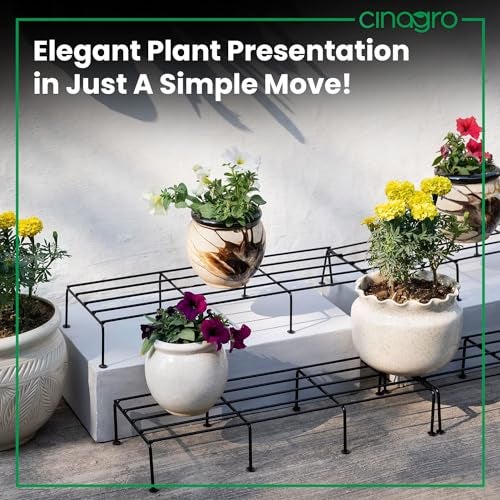 CINAGRO Anti Rust Rectangular Metal Plant Stand (Pack of 2) - 24 inches, for Plant Stands for Outdoor Balcony, Indoor Living Room, Gamla Stand for Balcony, Planters for Home Decor, Withstands up to 200kg - Image 5