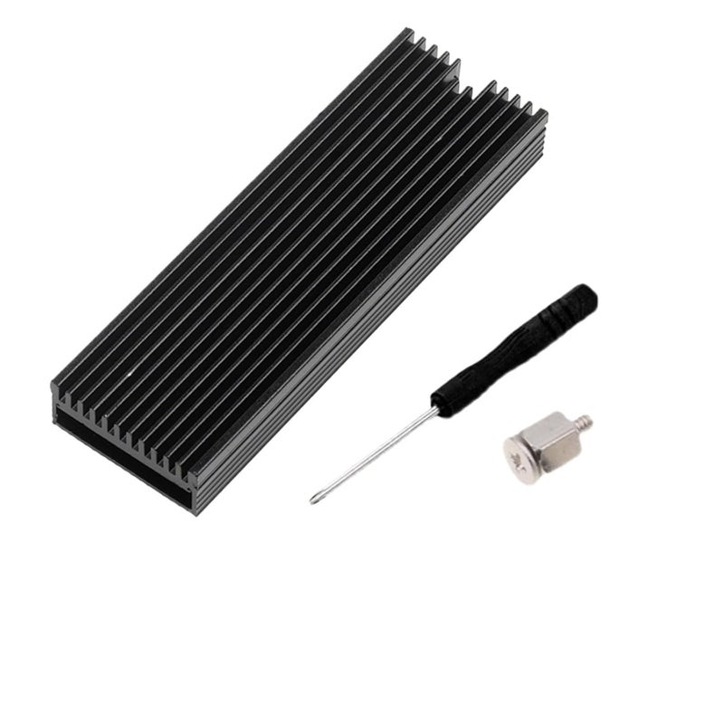مروحة تبريد كمبيوتر M2 2280 قرص صلب SSD من الألومنيوم مع وسادة حرارية (أسود B)