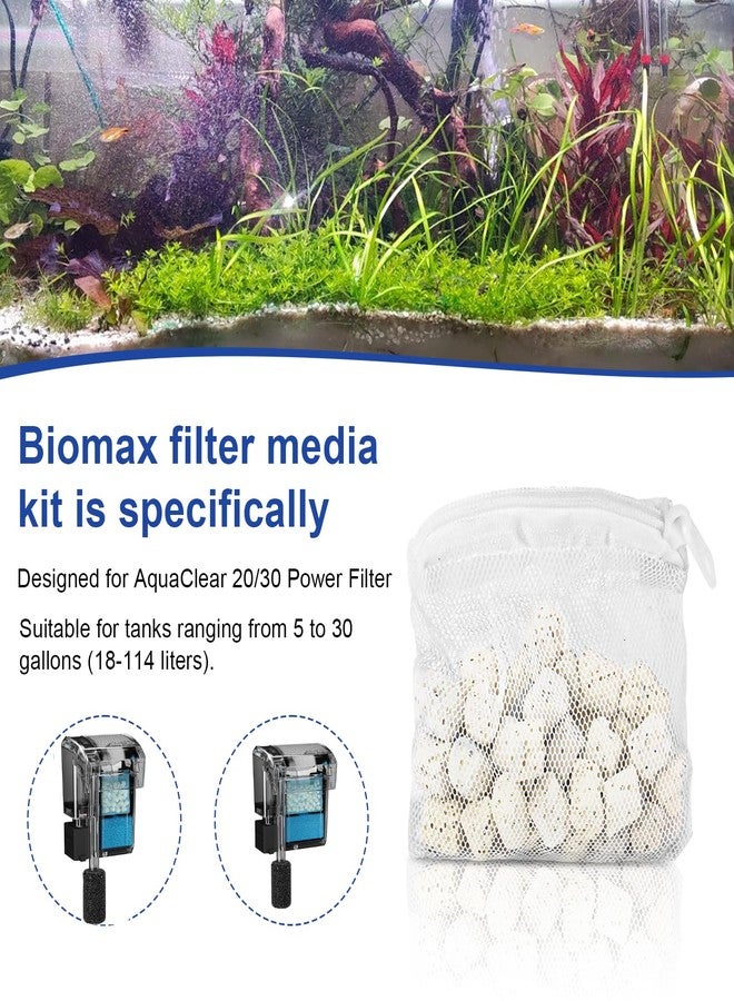 HCLSY 2 Pack of Biomax Filter Media Kit Compatible with Fluval AC20/AC30 Power Filter, 1.5 oz/42 g Aquarium Bio Filters Media for Use in Freshwater & Saltwater Aquariums - Image 3