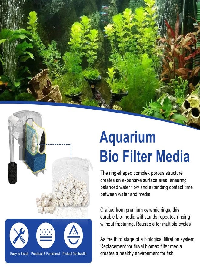 HCLSY 2 Pack of Biomax Filter Media Kit Compatible with Fluval AC20/AC30 Power Filter, 1.5 oz/42 g Aquarium Bio Filters Media for Use in Freshwater & Saltwater Aquariums - Image 2