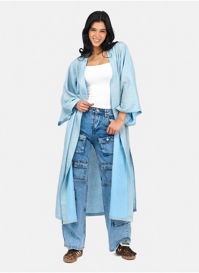 Clue Linen Open Front Kimono  - Image 1
