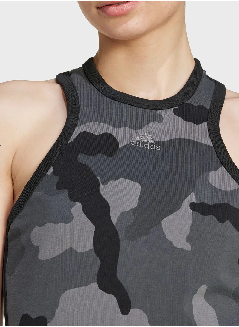 Adidas Essential 3 Stripe Camo Dress