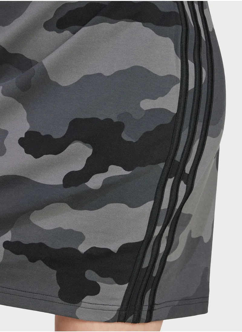 Adidas Essential 3 Stripe Camo Dress