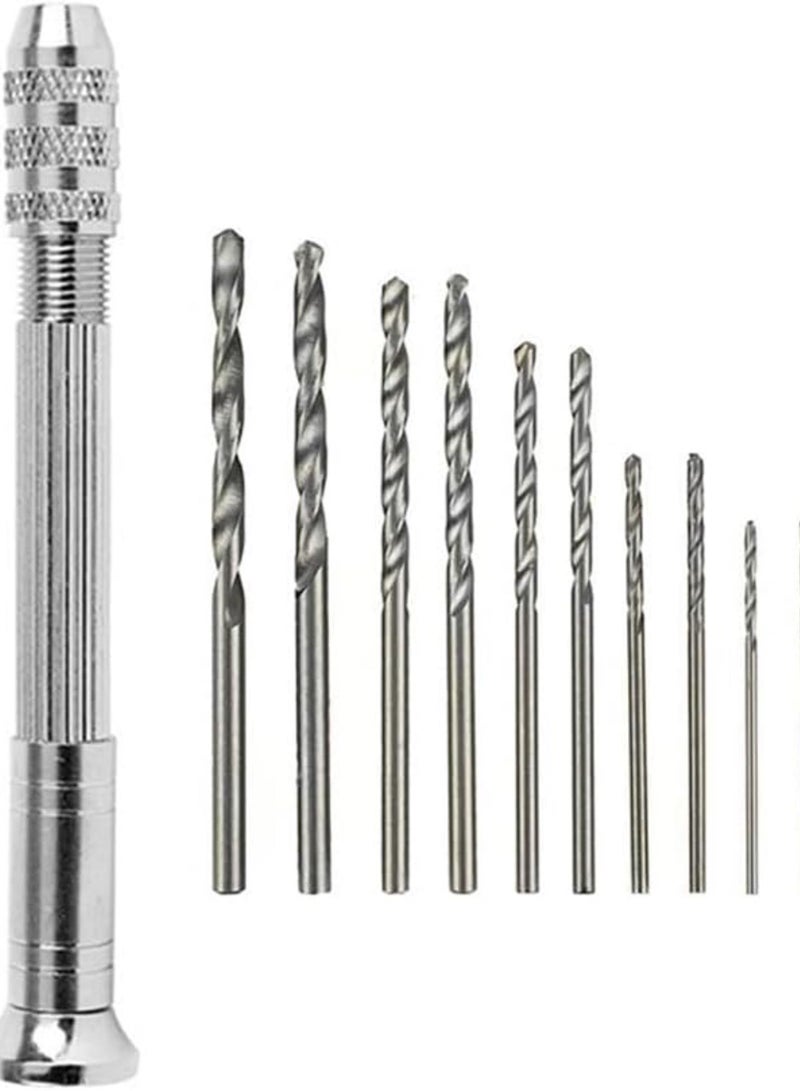 GGOOT 11Pcs Hand Twist Drill Set 0.5-2.0mm Woodworking Hand Punch Tool Hardware Clock Maintenance Kit Easy Install Easy to Use  - Image 1