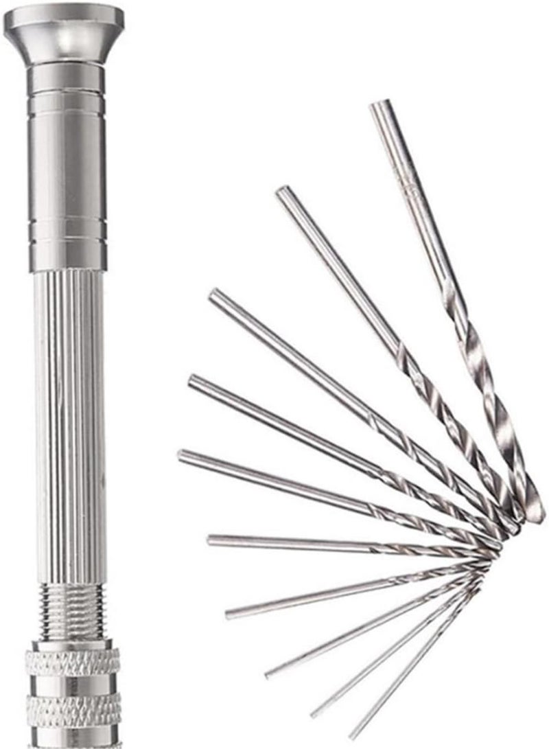 GGOOT 11Pcs Hand Twist Drill Set 0.5-2.0mm Woodworking Hand Punch Tool Hardware Clock Maintenance Kit Easy Install Easy to Use  - Image 5