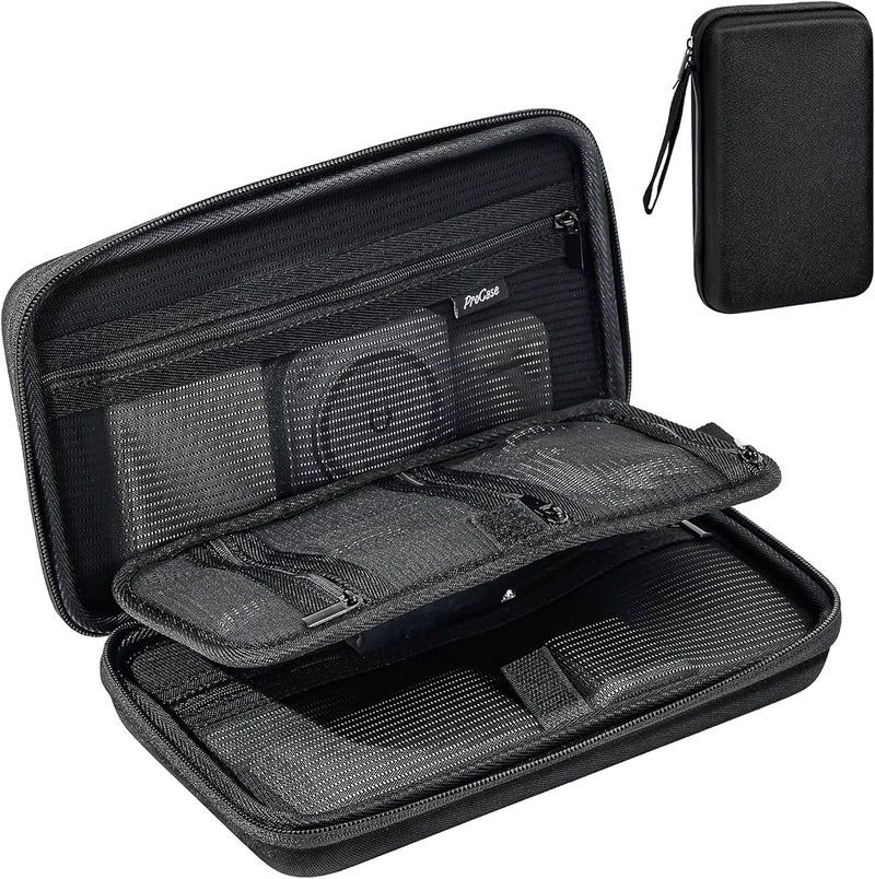 ProCase Electronic Accessories Organizer, Travel Organizer Bag for Electronics Accessories Charger Cord Portable External Hard Drive USB Cables Power Bank SD Memory Cards -Black - Image 1