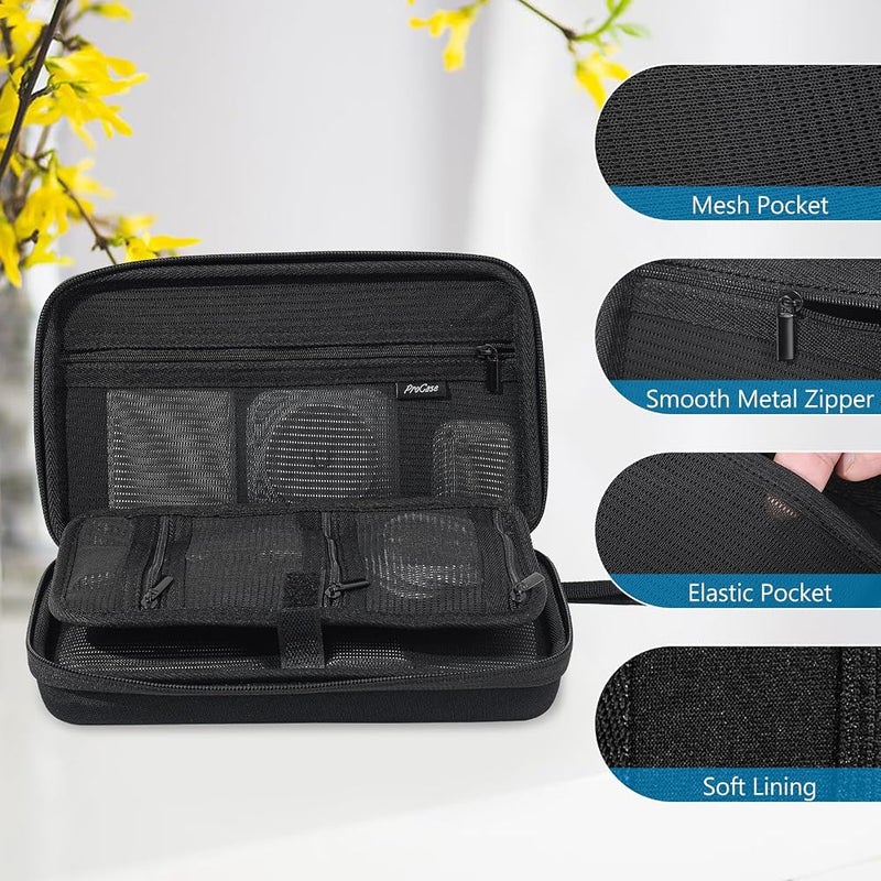 ProCase Electronic Accessories Organizer, Travel Organizer Bag for Electronics Accessories Charger Cord Portable External Hard Drive USB Cables Power Bank SD Memory Cards -Black - Image 3