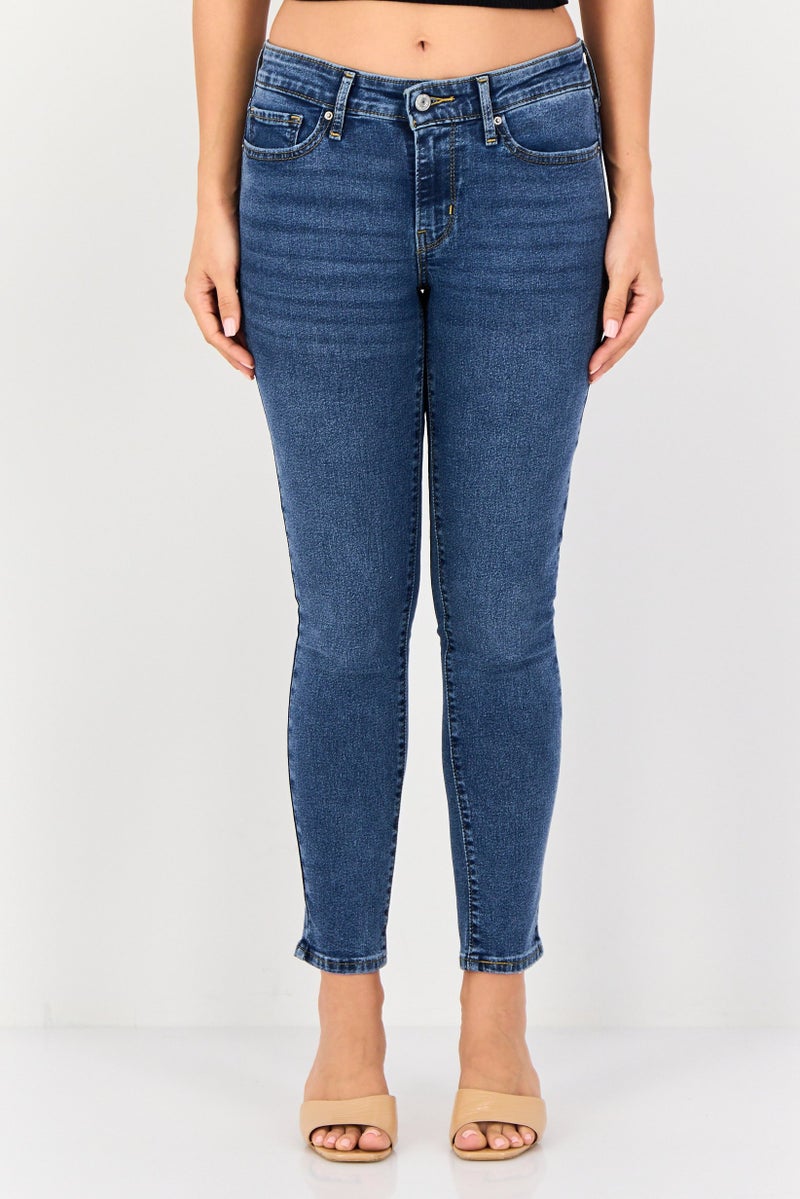 Levi's Women Skinny Fit Washed Stretchable Jeans, Blue - Image 1