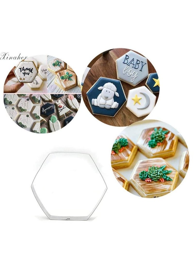 3 Tier Octagon Multilayer Anniversary Birthday Cake Baking Pans,Stainless Steel 3 Sizes Rings Octagon Molding Mousse Cake Rings - Image 4