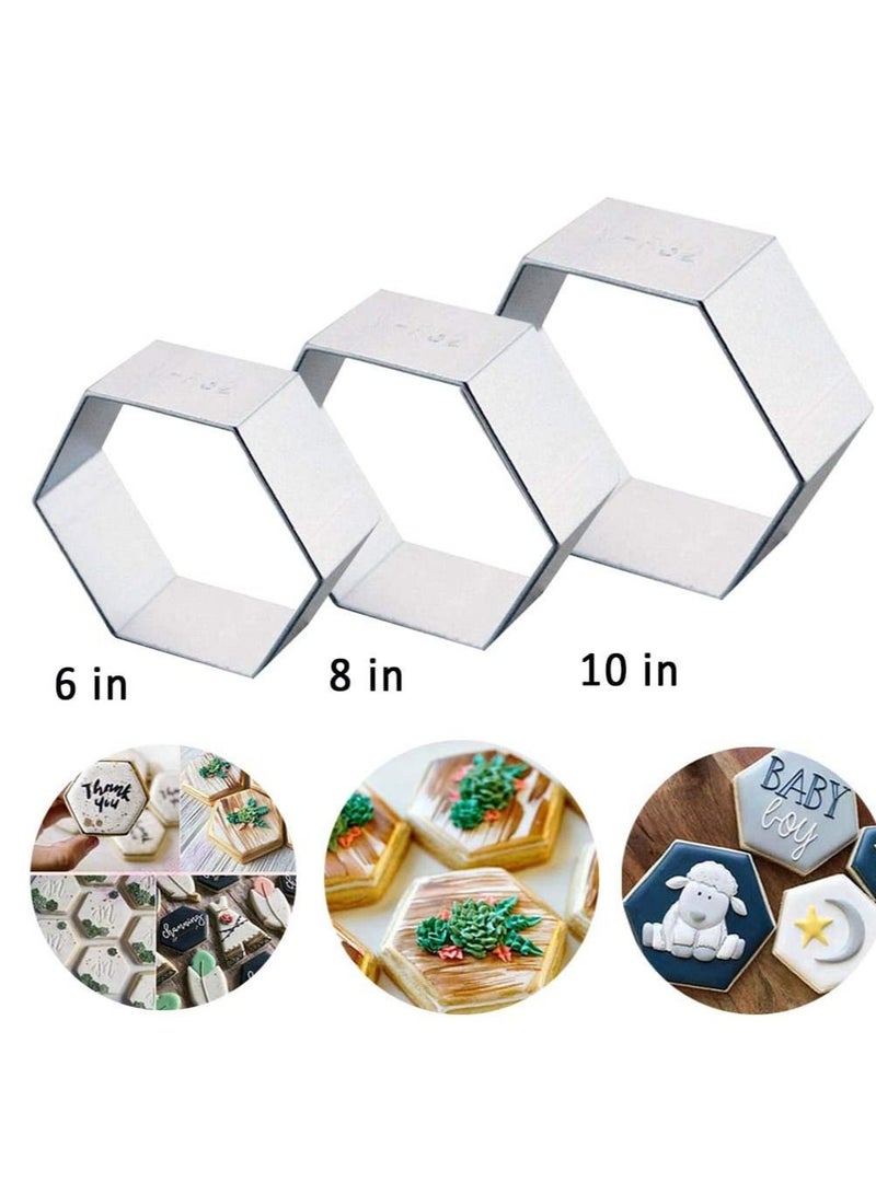 3 Tier Octagon Multilayer Anniversary Birthday Cake Baking Pans,Stainless Steel 3 Sizes Rings Octagon Molding Mousse Cake Rings - Image 5