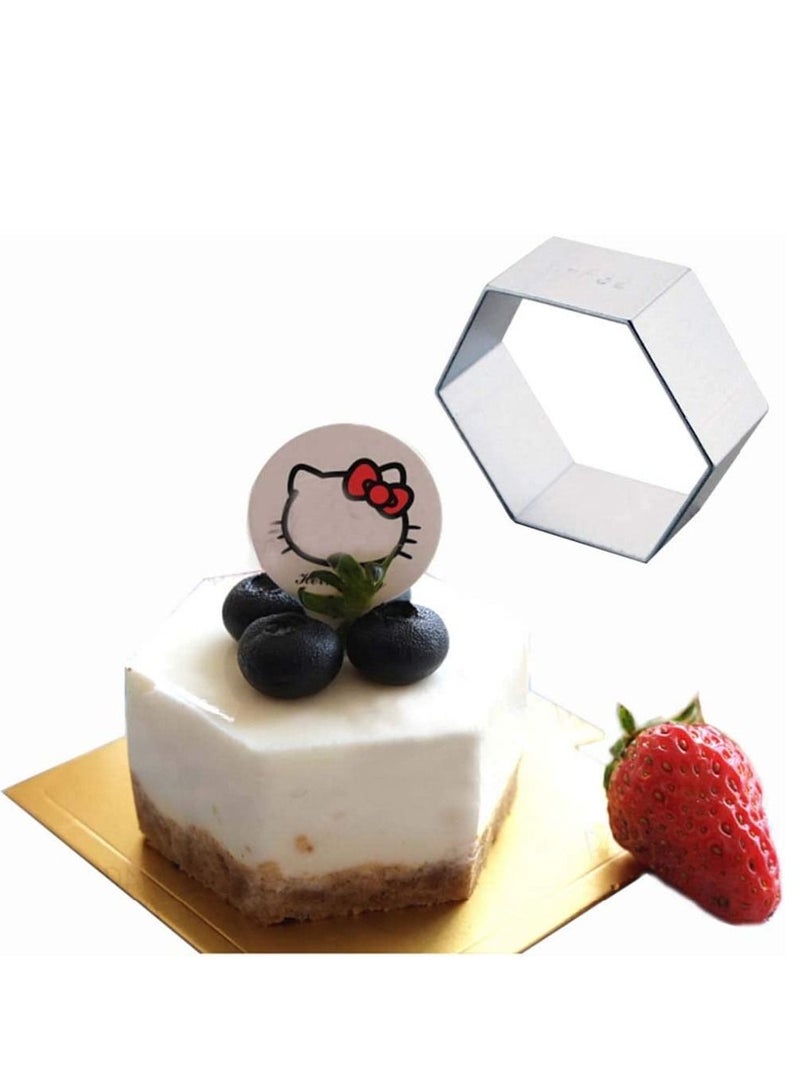 3 Tier Octagon Multilayer Anniversary Birthday Cake Baking Pans,Stainless Steel 3 Sizes Rings Octagon Molding Mousse Cake Rings - Image 2