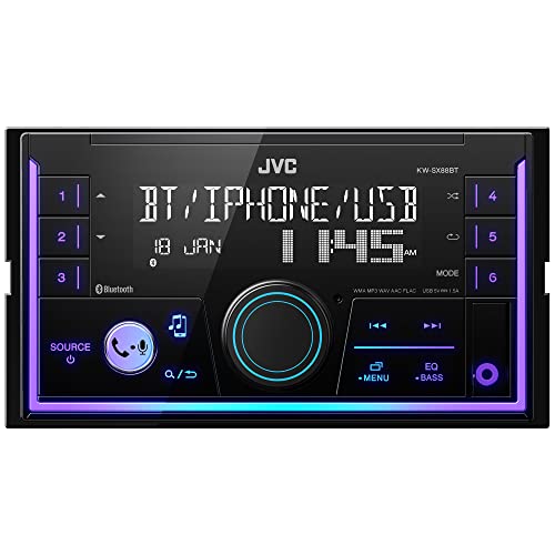 JVC KW-SX88BT Bluetooth Double Din Digital Media Car Stereo with Shallow Chassis, Variable Color Dsplay, Front USB and Aux, Powerful Amplifier, AM/FM Radio, Perfect OEM Replacement for Your Vehicle - Image 1
