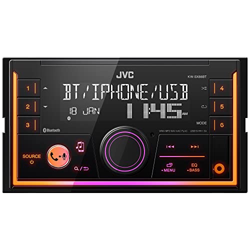 JVC KW-SX88BT Bluetooth Double Din Digital Media Car Stereo with Shallow Chassis, Variable Color Dsplay, Front USB and Aux, Powerful Amplifier, AM/FM Radio, Perfect OEM Replacement for Your Vehicle - Image 2