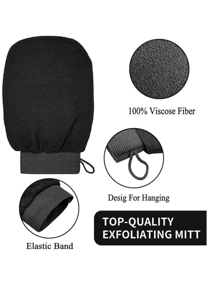 2PCS Korean Loofah For Cleaning And Exfoliating The Skin Viscose Shower Glove For Bath At Home Black Color  - Image 4