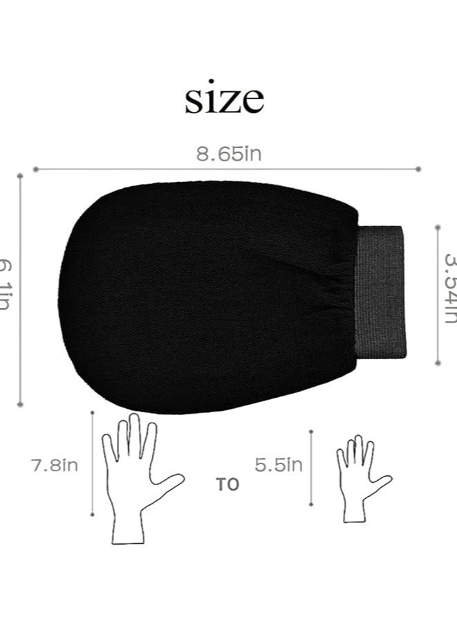 2PCS Korean Loofah For Cleaning And Exfoliating The Skin Viscose Shower Glove For Bath At Home Black Color  - Image 5