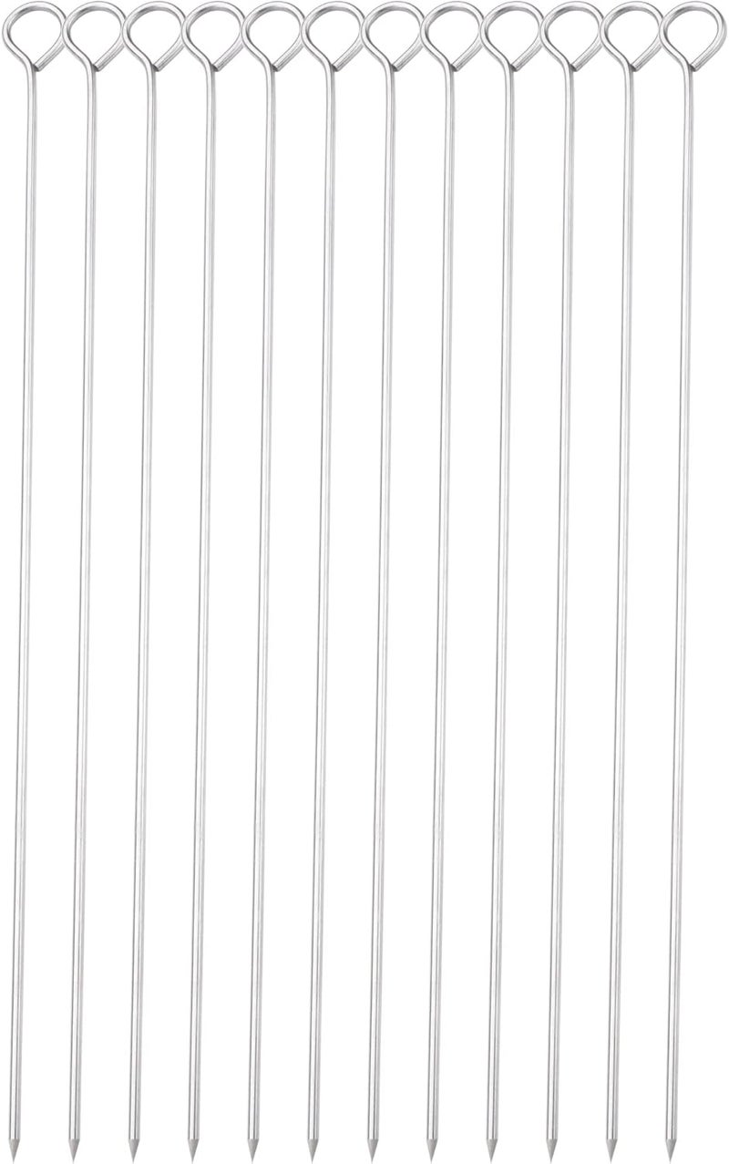 HONSHEN (12 Inch) - 30cm Stainless Steel Skewers, Barbecue Skewers, BBQ Skewers, Shish Kebab Kabob Skewers 12Pcs (30cm) - Image 1