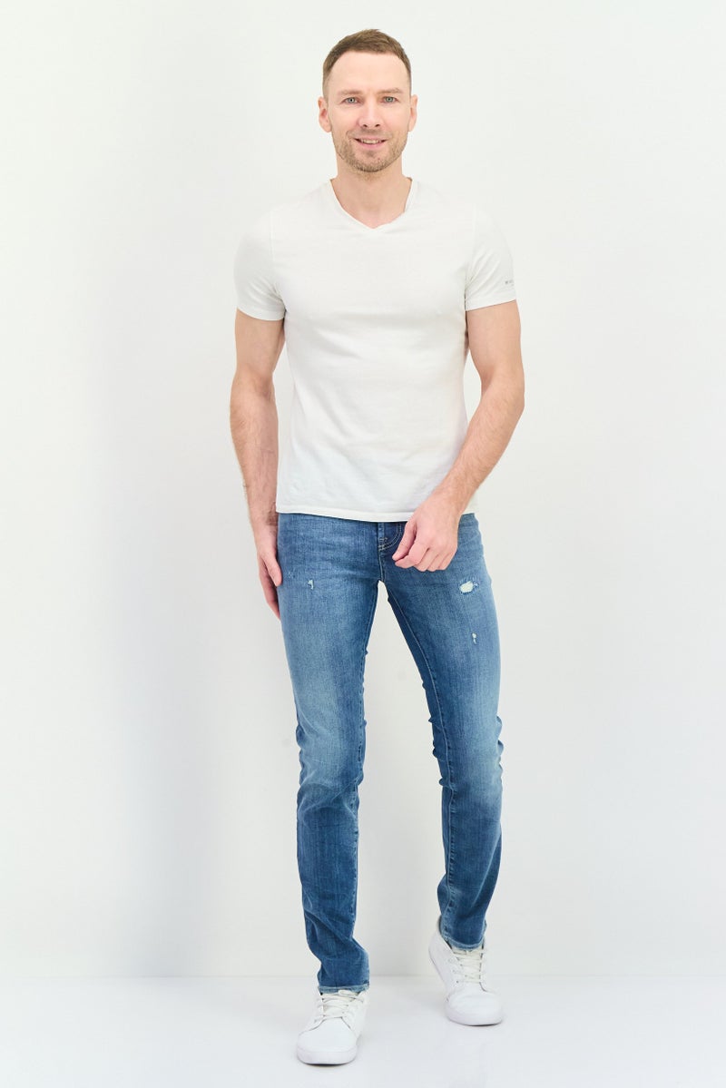 GAS جينز دنيم ضيق للرجال، قابل للتمدد، أزرق - Image 4