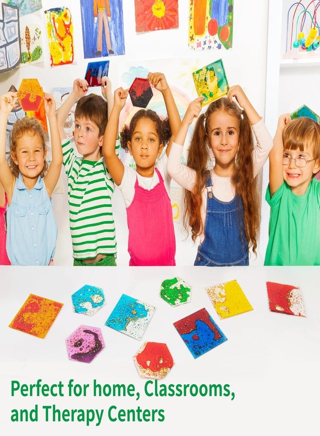 LONGKING 8-Pack Hexagon Liquid Tiles for Kids, Soft Gel Liquid Sensory Toys for Autistic Children, Sensory Mats, Sensory Toys for Toddlers 3-4 - Image 3