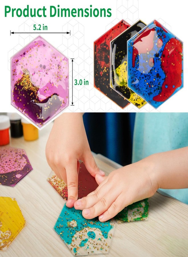 LONGKING 8-Pack Hexagon Liquid Tiles for Kids, Soft Gel Liquid Sensory Toys for Autistic Children, Sensory Mats, Sensory Toys for Toddlers 3-4 - Image 5